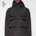 Custom Logo Regular Fit Multi Pockets Outdoor Work Shacket Windbreaker Nylon Waterproof Zip up Men's Cargo Jacket