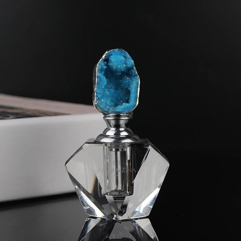 2026 Cheap Natural Agate Stone Crystal Perfume Bottle Oud Oil Bottles Custom