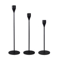 Wedding Decorative Matte Set of 3 Tall Candlesticks Holder Luxury Black Metal Taper Candle Holder for Indoor Outdoor