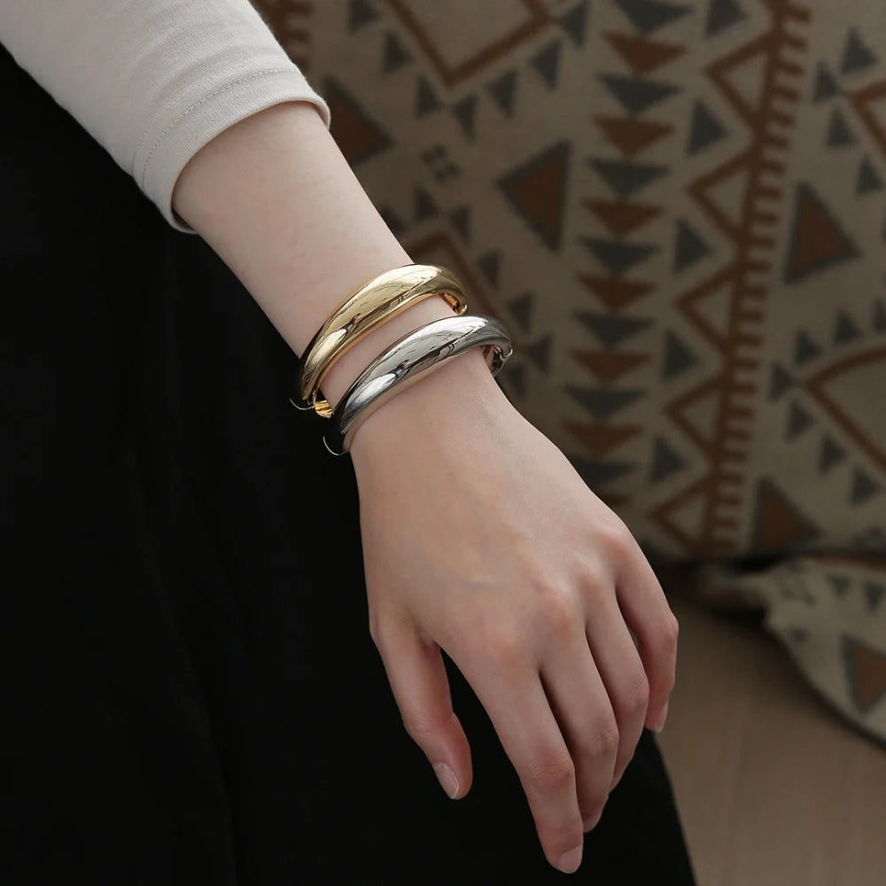 Women's Trendy Gold-Plated Alloy Party Bracelet Personalized Fashion Bangle with Opening Cuff