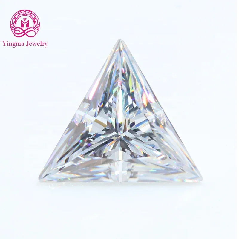 Yingma Factory Wholesale Price VVS1 D Colorless Triangle Cut Moissanite Diamond Loose Moissanite Stones for Jewelry Making