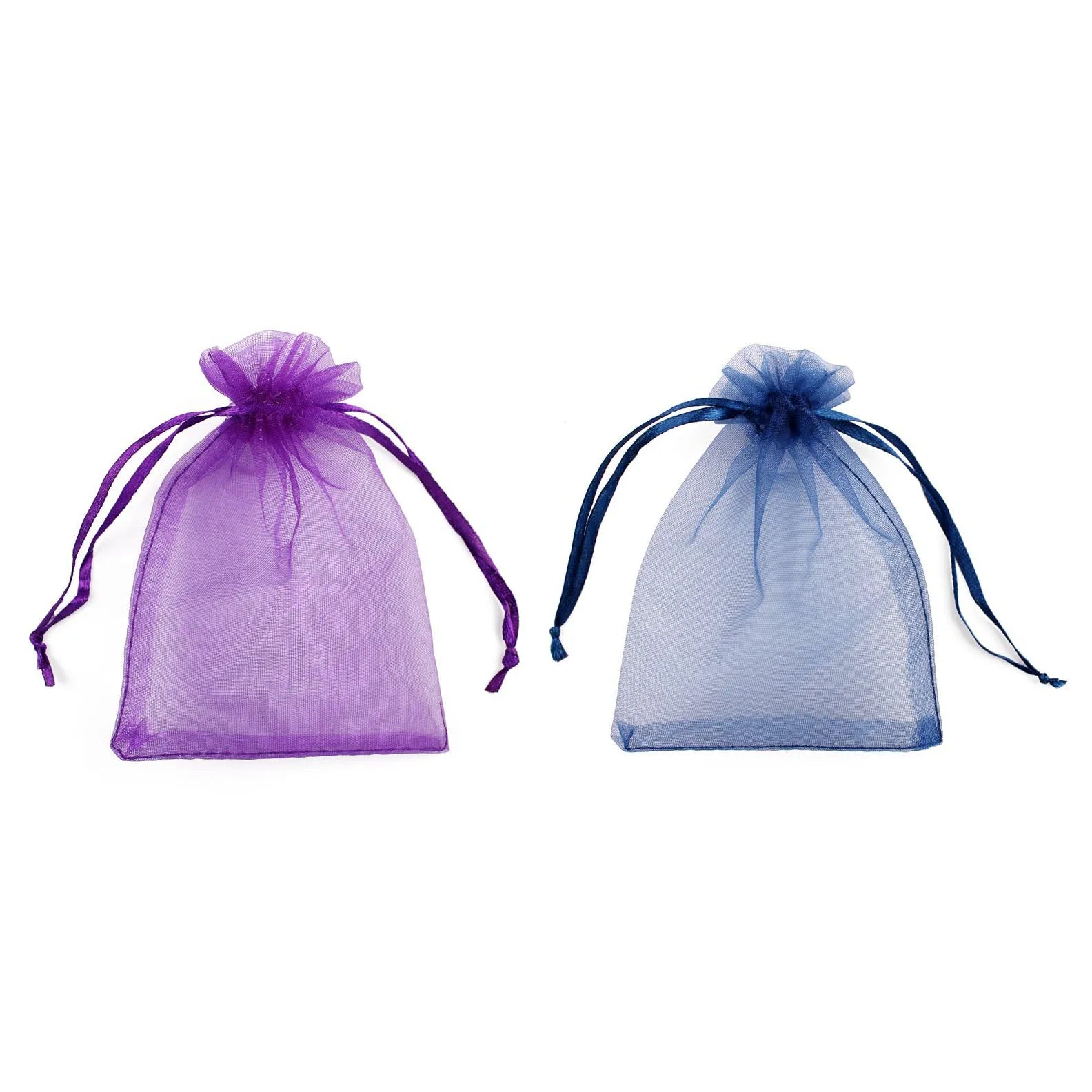 Linna Promotion Sales Custom Print Logo Drawstring Organza Bag 5*7 to 40*60cm for Gifts Coffee Candies