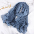 Hot Sale Winter Women Fashion Scarves Solid Color Hijab Lace Splicing Cotton Scarf Shawls