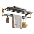 Bathroom Stainless Steel Matte Black Bath Bathroom Hardware Accessories Set Gold Towel Rack Set Thickened Towel Rack Pendant