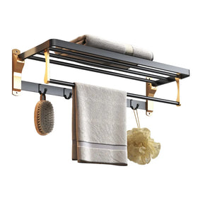 Bathroom Stainless Steel Matte Black Bath Bathroom Hardware Accessories Set Gold Towel Rack Set Thickened Towel Rack Pendant