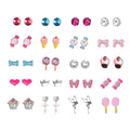 Trendy Cartoon Kids LIke Cute Dripping Oil Candy Cake 20 Pcs Stud Earrings Set for Women 2023