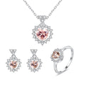 Daidan Jewelry Set Love Heart Multi Cz Stone 18K Gold Plated Silver Jewelry Sets for Woman