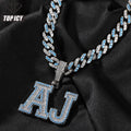 Top Icy Hip Hop Custom Name Necklace Iced Out Multicolor Brass 18K Gold Plated 3A CZ Name Chain Custom Pendant