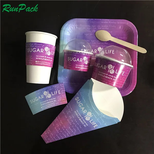 Take Away Food  Paper Cone Crepe Food Trailer Crepe Cone Disposable Bubble  Egg Waffle Ice Cream Holder