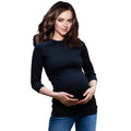 Women's Maternity Ruched Side Shirred T-Shirt Comfortable Stretchable Breathable Seamless Tee for Pregnancy Supportive Belly Fit
