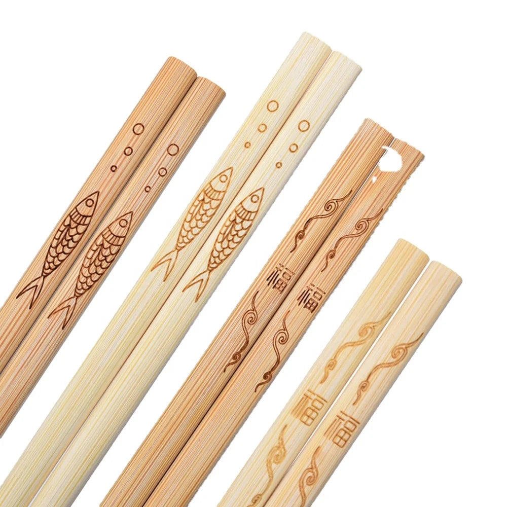 Classic Design 24cm Reusable  Chopsticks Eco-Friendly Customizable Personalized Engraved Logo Pair Tableware for Chinese