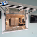 Modern Double Glazed Flip Out Window Aluminium Frame Commercial Gas Strut Awning Window for Kitchen Villa Exterior Use