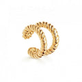 LOZRUNVE 18k Gold Plated Jewelry Double Twist Rope Band No Pierced Ear Cuff Earring 925 Sterling Silver