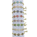 BC1426 Dainty Mini 18k Gold Plated Diamond Cz Floral Flower Charm Bracelets for Ladies Women