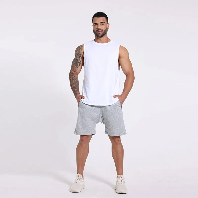 Summer Sleeveless Men's T-shirts Durable Breathable Quick Dry T-shirts Basketball Training T-shirts