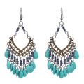 Red Green Beads Tassel Earrings Bohemian Gypsy Drop Dangle Earrings for Women