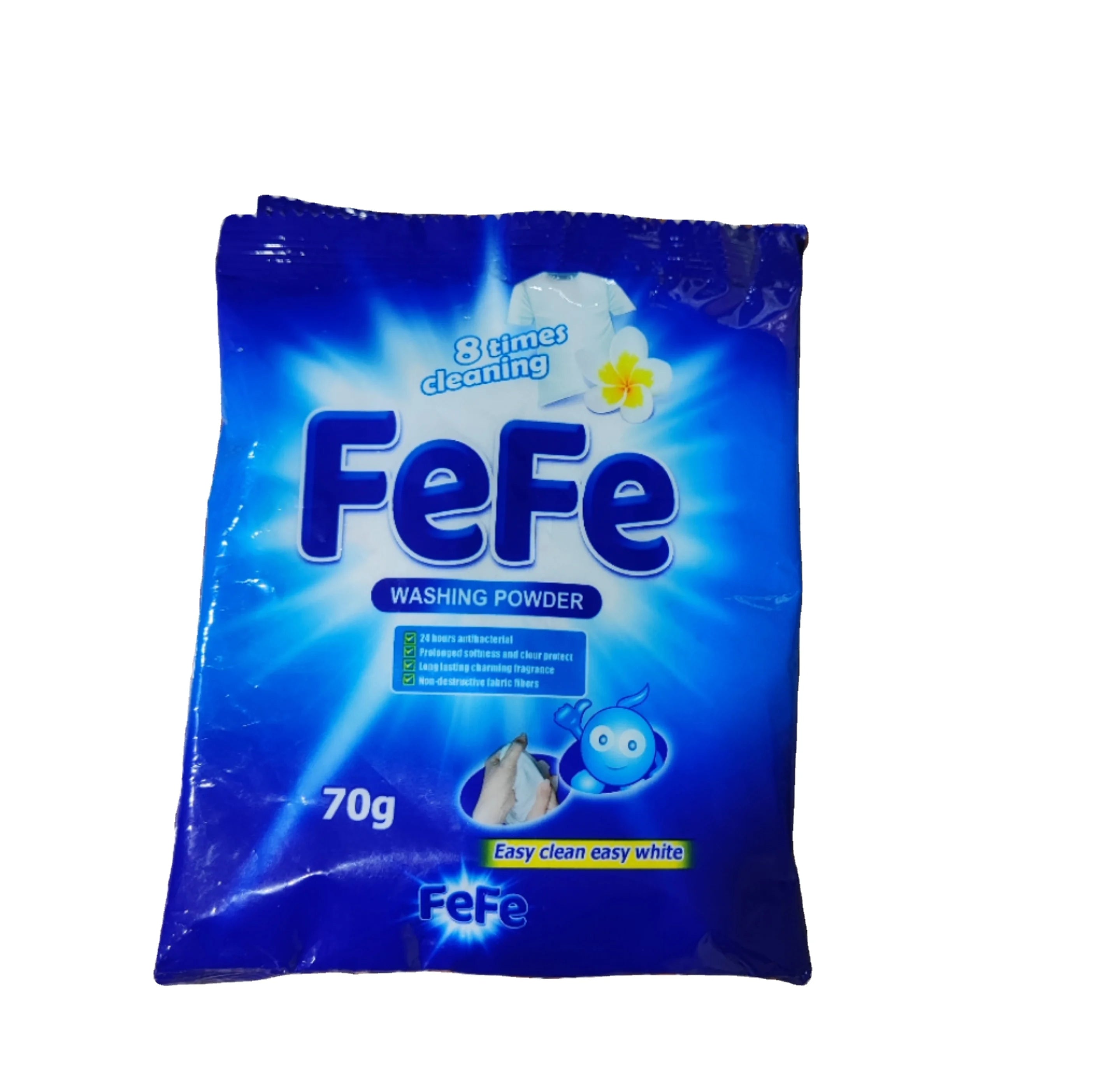 Free Sample Eco Friendly Lavender & Lemon Floral Scent Detergent Laundry Powder for Apparel 70g