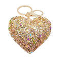 Wholesale PU Leather New Flash Powder Sequin Love Key Chain Pendant Gift  Clothing Luggage Accessories