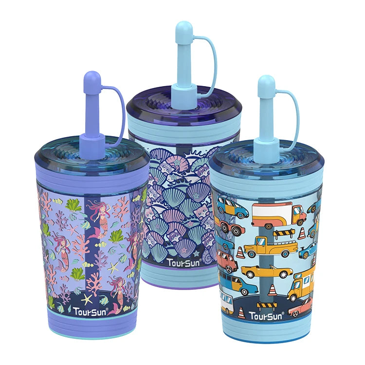 Custom logo Children Outdoor Travel School Cute Cartoon School Water Bottle for Kids