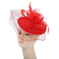Party Jockey Club Clothing Accessories Linen Hat Feather Headwear Bridal Photography Photo Jewelry Hairpin