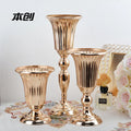 D-MS001 3 SIZE Metal Gold  Wedding Table Centerpiece Road Lead Flower Holder Metal Flower Stand for Wedding Decorations