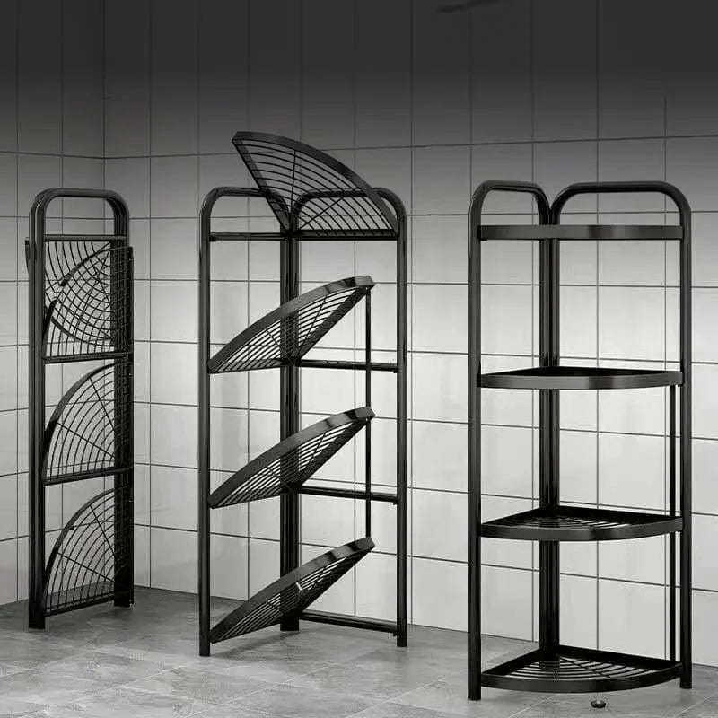 Metal 5-Layer Corner Shelf Organizer for Bathroom and Kitchen Storage
