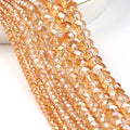 Champagne Faceted Glass Crystal Beads Loose Spacer Rondelle Beads for DIY Bracelet Jewelry