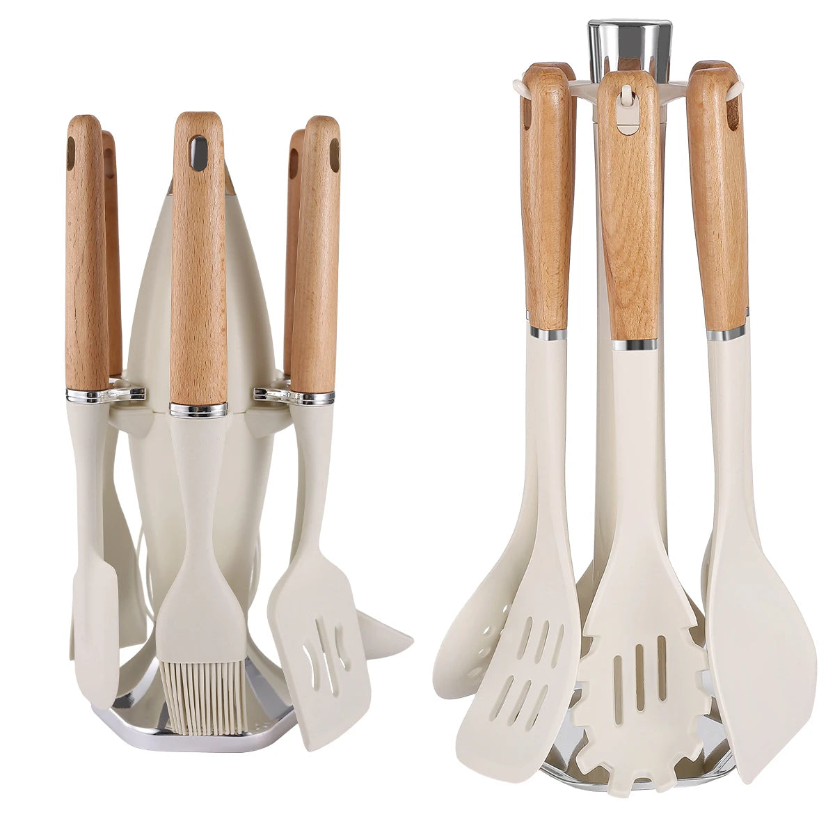 Manjia 2024 Heat Resistant Non-Stick Kitchen Cooking Tools Silicone Spatula Set Kitchen Accessories Utensil Set