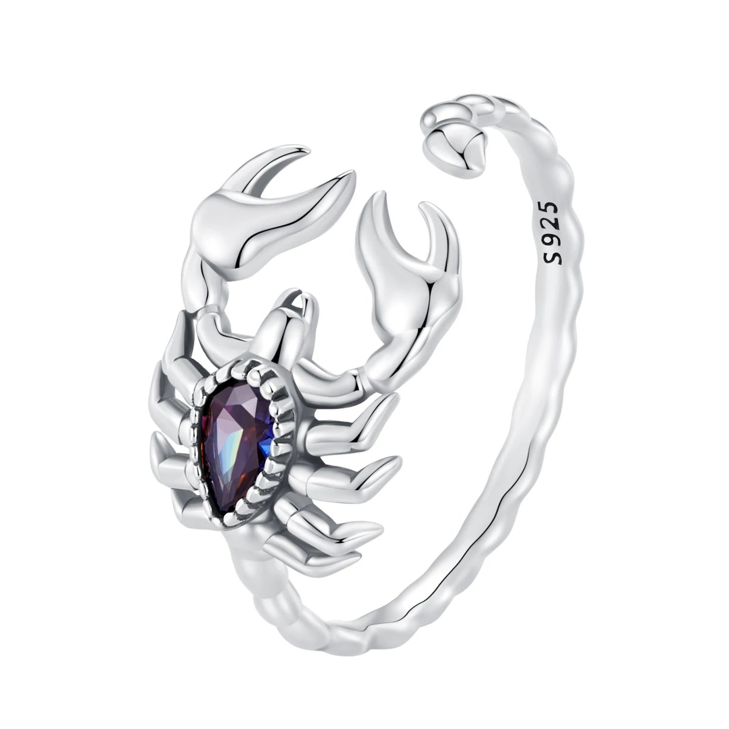 Fashionable 925 Sterling Silver Vintage Scorpion Adjustable Women's Ring Jewelry