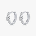 925 Sterling Silver Classic Sparkling Double Row Geometric Moissanite Hoop Earrings for Women Party Fine Jewelry