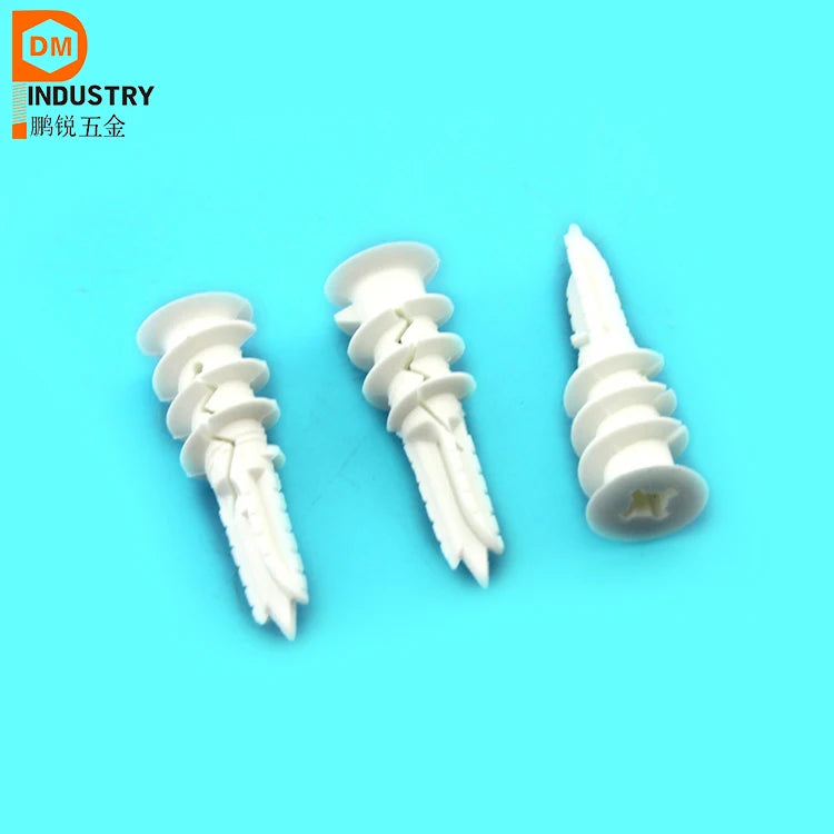 PDM Drywall Anchors Plug Nylon Wall Plastic Screw Anchor Plastic Expansion Wall Plug Nylon Anchor with Screw and Washer13*40mm