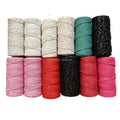 2MM 100m Spool Cotton String Baker Twine White and Gold Metallic Cotton Rope for Packaging Durable and Elegant