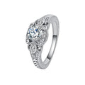 Custom logo Name 925 Sterling Silver Rhodium Plated Cubuc Zircon Lab Grown Diamond Promise Weeding Engagement Ring Jewelry