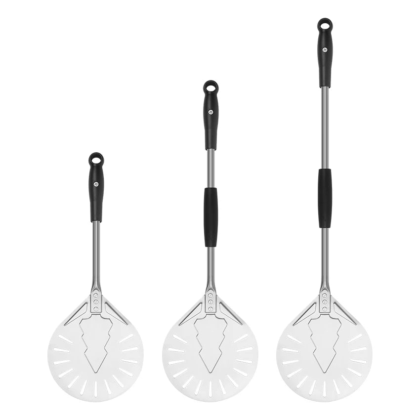 Christmas Gifts 8inch Perforated Small Pizza Turning Peel Turner Stainless Steel with Retractable Handle Pizza Oven Accessories