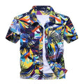 Trendy Men's Short-sleeved European American Digital Printing Large Size Casual Shirt Male Student Hawaiian Shirts