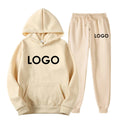 Custom Logo Ladies Blank Running Tracksuit Set for Women Two Piece Hooded Set Mens Jogging Suit Men Sweatsuit Set Suits Adults