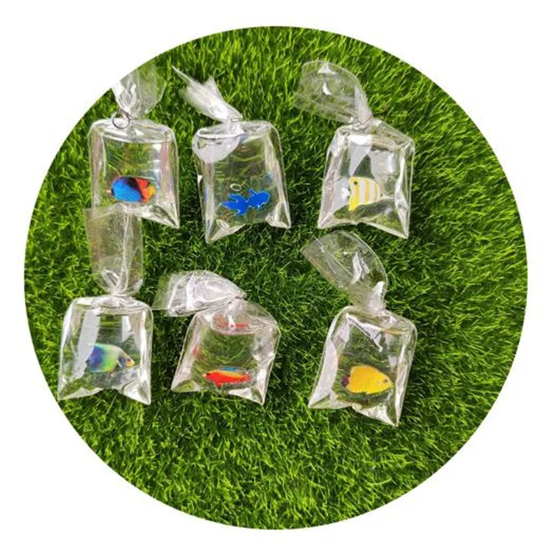 Kawaii Resin Gold Fish in Bag Charms Simulation DIY 3D Goldfish Home Decoration Keychain Ornament Handmade Jewelry Making