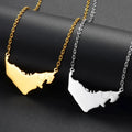 Stainless Steel 18K Gold Plated Enameled the United Arab Emirates Map Flag Necklaces Enamel UAE Flag Map Chain Necklace