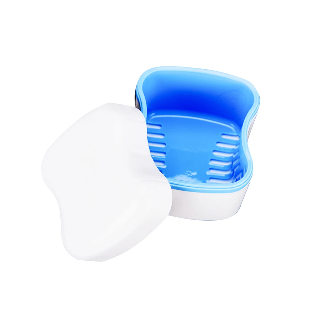 Denture False Teeth Storage Case with Filter Screen Dental Appliance Portable Prosthesis Box for Home Travel Use