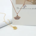 Women Luxury Ginkgo Leaf Design 925 Sterling Silver Necklace Leaves Shaped Pendants Christmas Gift Wholesale
