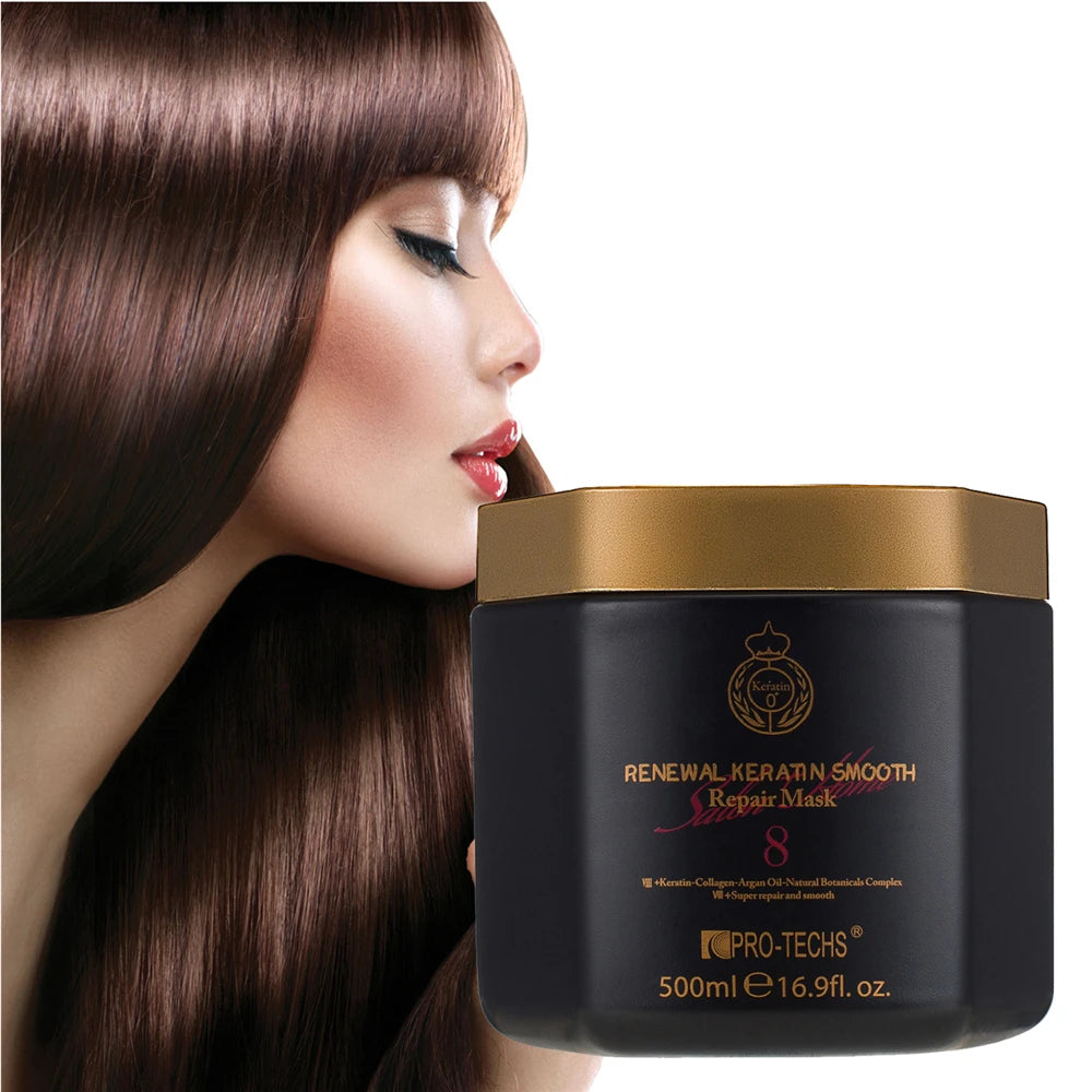 PRO-TECHS 0+ Keratin Coconut Oil & Argan Oil Nourishing Smoothing Color Protection Hair Repair Cream Mask-Private Label
