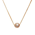 S925 Sterling Silver - a Pearl Lutone Necklace with Stylish Charm Bright Light Natural Freshwater Pendant