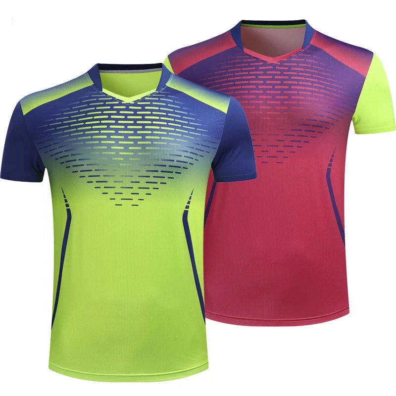 Custom Logo Sublimated Printing Short Sleeve Men's Table Tennis Clothing Breathable Short Badminton Tennis Jersey Shirts