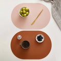 Tabletex Kitchen and Home Decor Food Place Mat Oval Placemats Wipeable Elegant Leather Table Mats Modern for Restaurant