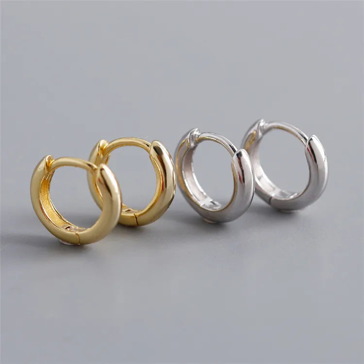 SP  Minimalist Style Hypoallergenic 925 Sterling Silver Huggie Hoop Earrings for Ladies