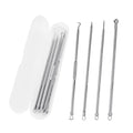Black Steel Comedone Extractor Pin Tool Soft Skin Care Features Set Blackhead Acne Removal Needles Black Spots Pore Cleaner