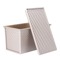 For WK9054C Carbon Steel Bakeware Sliding Cover Corrugated Non-Stick Eco-Friendly PFOA Free Baking Mold Loaf Pan Toast Box