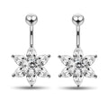 Clear Stone Flower Belly Button Ring Surgical Steel Piercing Flower Navel Piercing Jewelry Fashion Body Jewelry for Women