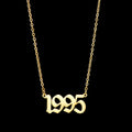 HOVANCI 18K Real Gold Plated Stainless Steel Birth Year 1995 Necklace Number Choker Chain for Weddings and Lovers' Gifts