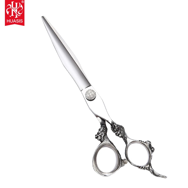 AR-D06 7inch Dragon Handle Blunt Tip Stainless Steel 6CR13 58HRC Hardness Right-Handed Hair Cutting Shears Hair Salon Supplies
